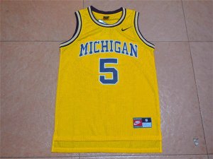 Maillot De Basket NCAA University of Michigan Jalen Rose 5 Jaune